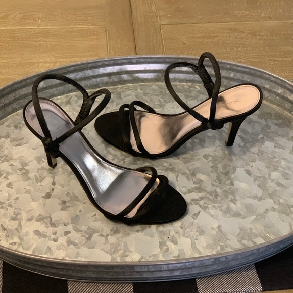 Calvin Klein Black Satin Heels - Picture 2 of 7